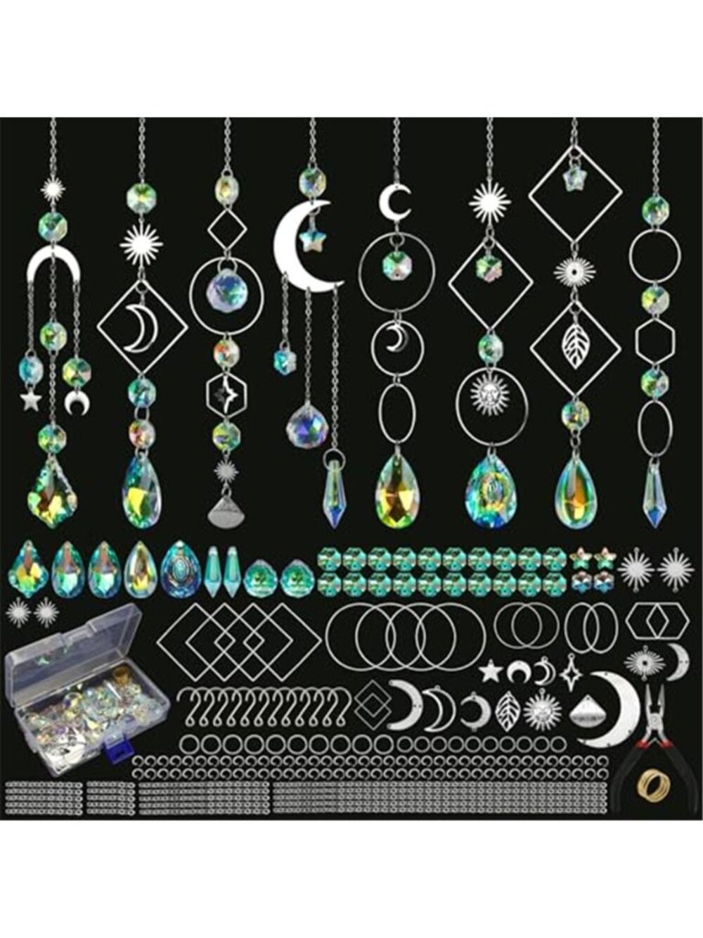 228pcs Sun Catcher Kits for Adults, DIY Arts and Crafts for Women Prism Crystal